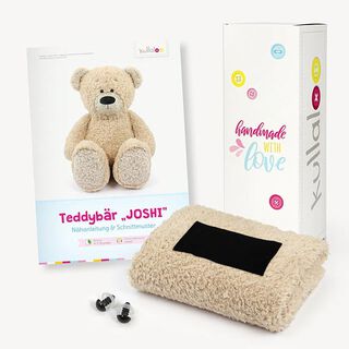 Teddy cadeauset: Papieren patroon, pluche en 1 paar veiligheidsogen [ 11 x 32 x 11 cm ] | Kullaloo –, 