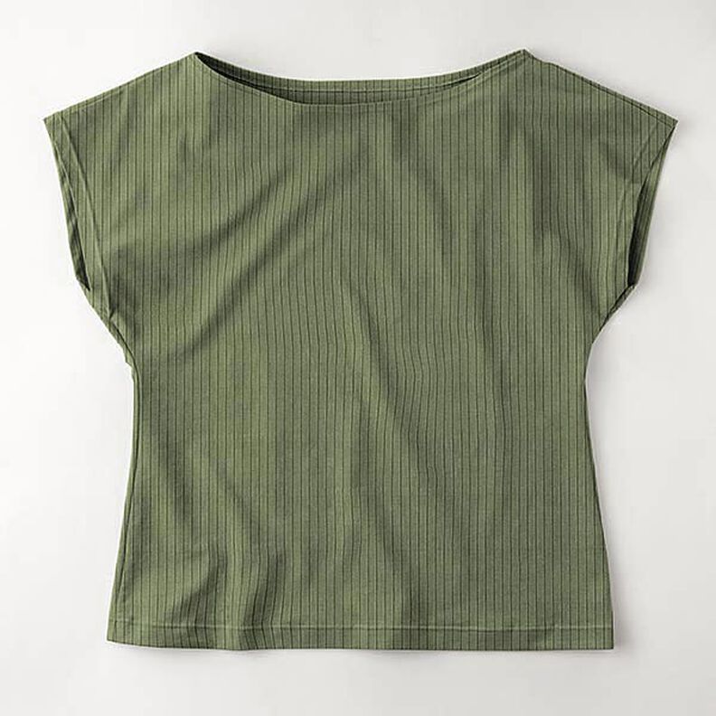Ribjersey effen – olijf,  image number 9