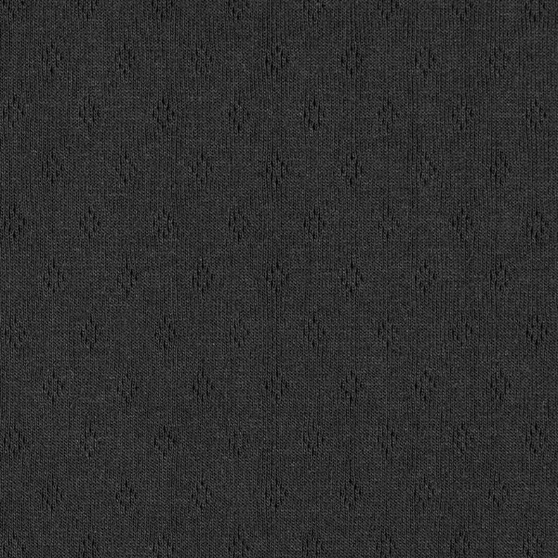 Fijngebreide jersey met gaatjesmotief – zwart,  image number 1