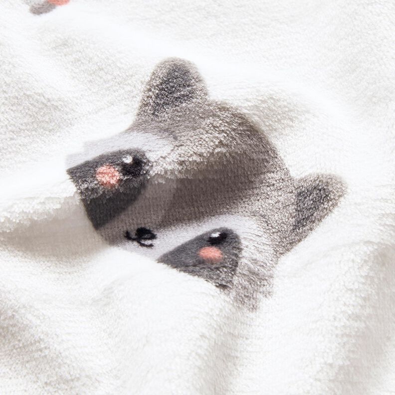 Gezellige fleece schattige wasberen – ivoor/donkergrijs, image number 5
