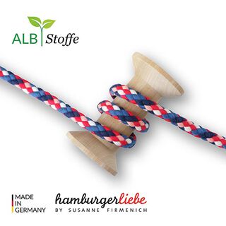 GOTS Biologische vlechtkoord TWIST ME Big Mix [12 mm] | Albstoffe – marineblauw/signaalrood, 