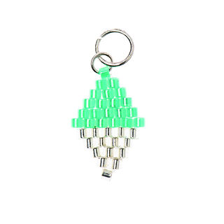 Hanger Brick Stitch Ruit [10 mm  x 15 mm] | Rico Design – groen/zilver, 