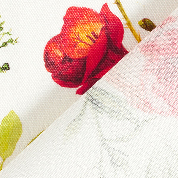Outdoorstof Canvas Bloesems en vlinders – wit/lila,  image number 4