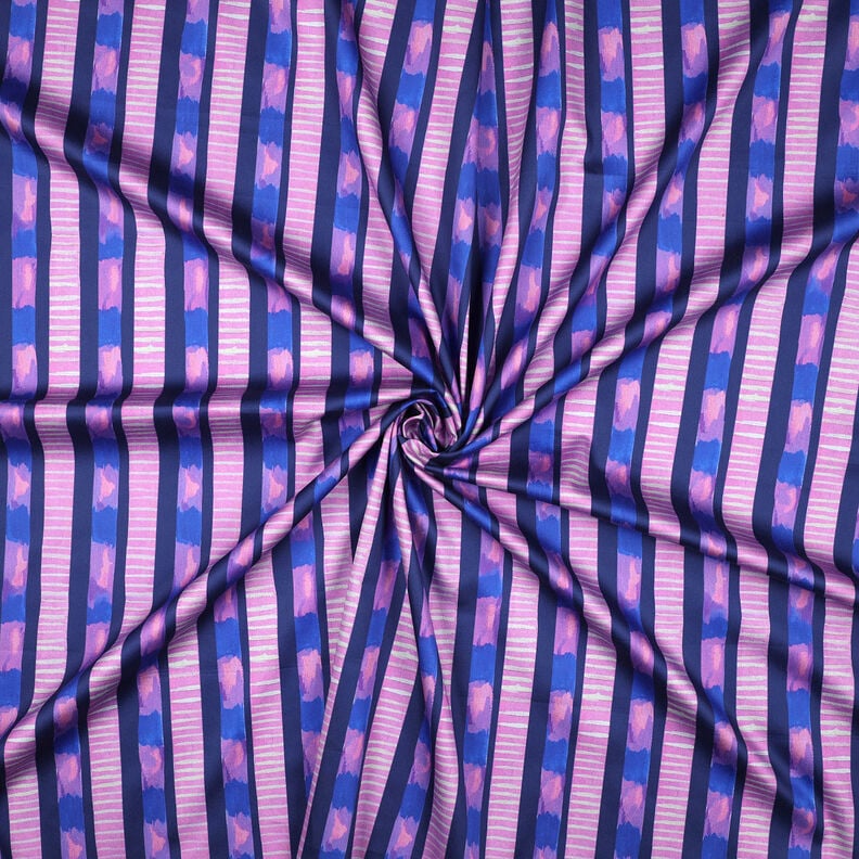 Katoensatijn strepen | Nerida Hansen – marineblauw/pink,  image number 3