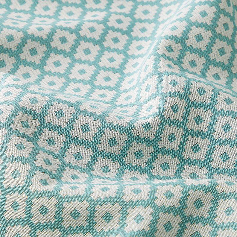 Outdoorstof jacquard Ruiten – mint,  image number 2