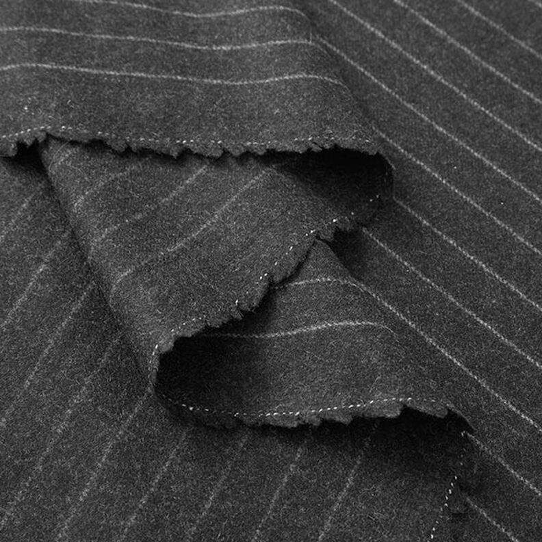 Wollen stof brede naaldstrepen – graniet,  image number 3