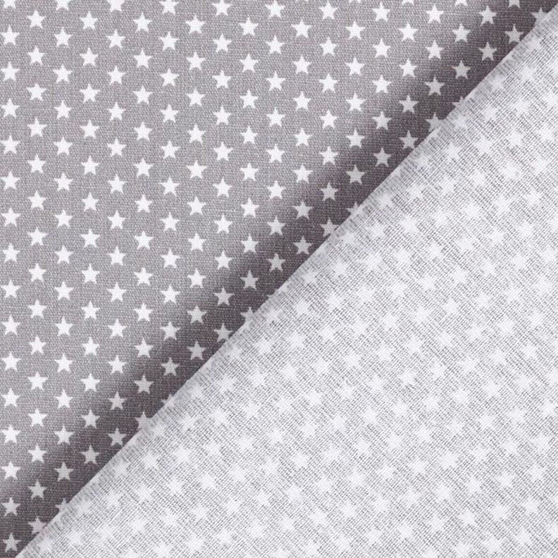 Katoenpopeline Kleine sterren – grijs/wit,  image number 6