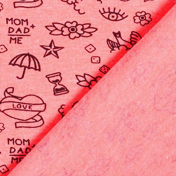 Katoenjersey Zomertattoo – neon pink, image number 4