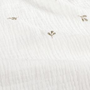 Mousseline/dubbel gehaakte stoffen kleine tak – ecru/riet | Stofrestant 90cm, 