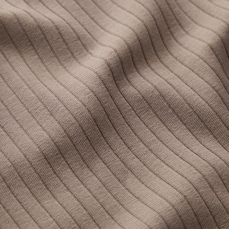 Ribjersey effen – middelbruin,  image number 3