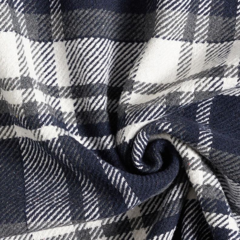 Jasstof met bonten detail geruit – nachtblauw/leigrijs, image number 3