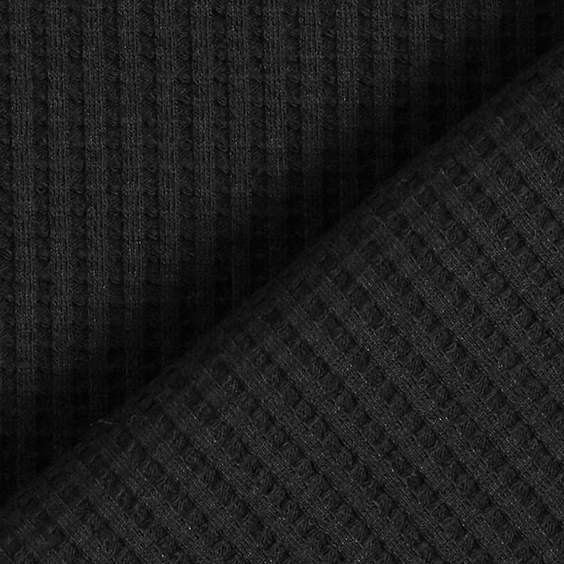 Katoenen wafel jersey effen – zwart,  image number 3