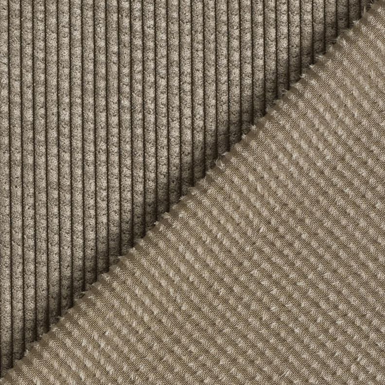 Brede rib Bubble Effen – donkertaupe,  image number 3