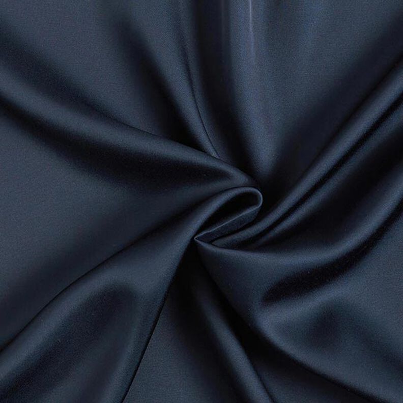 Viscose satijn Effen – marineblauw,  image number 1