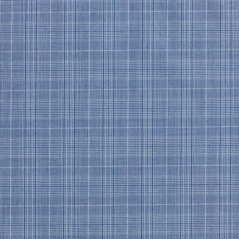 Overhemdenstof met fijne ruiten – wit/jeansblauw, image number 1