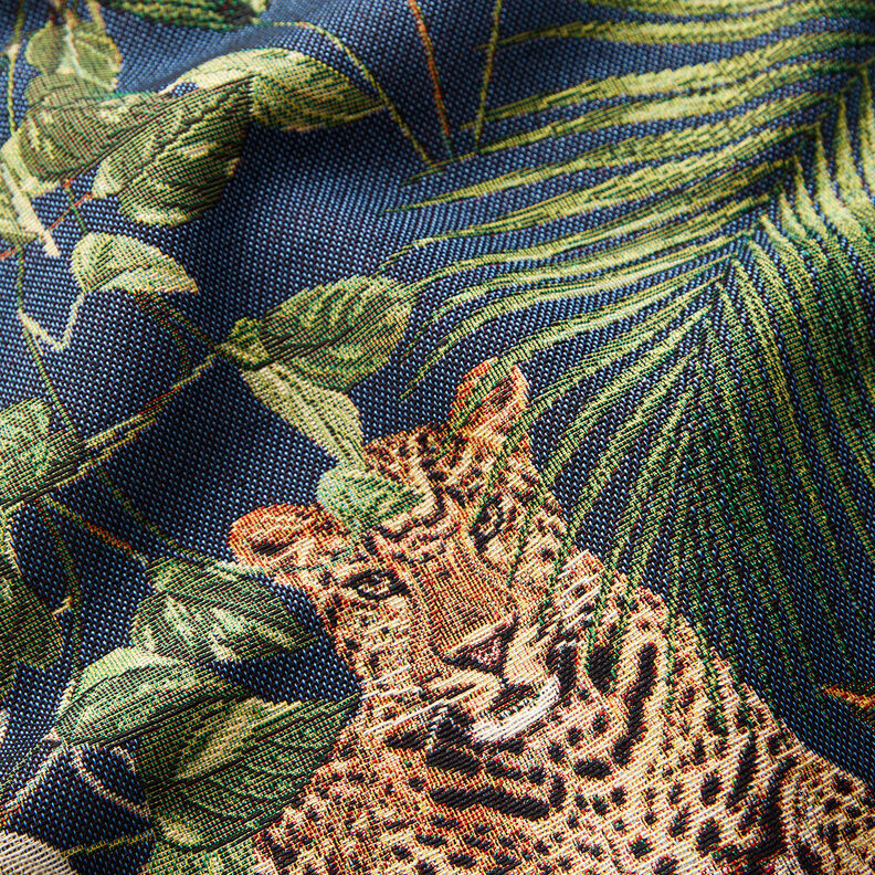 Decostof Gobelin Luipaarden in de jungle – blauw/groen, image number 2