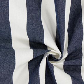 Luifelstof strepen Toldo – wit/marineblauw, 