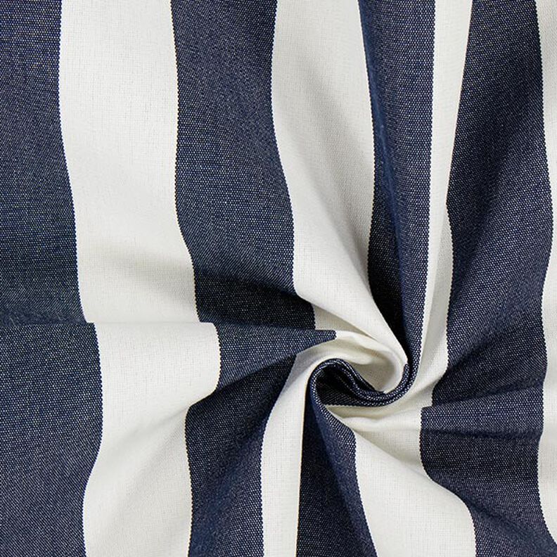 Luifelstof strepen Toldo – wit/marineblauw,  image number 2