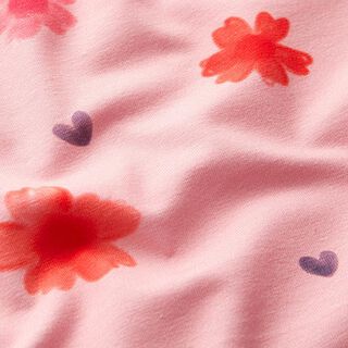 GOTS Katoenjersey Aquarel bloemen | Tula – roze, 