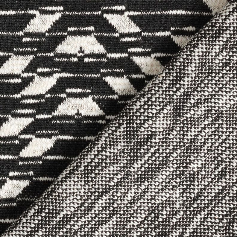 Gebreid jacquard geometrisch patroon – zwart/wit, image number 5
