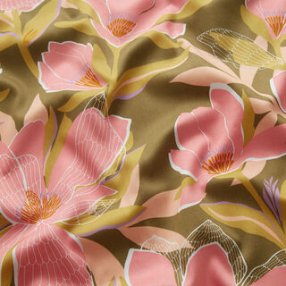 Katoensatijn magnolia's | Nerida Hansen – olijf, 