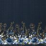 Katoenjersey Stof voor rand met bloemen in gouden glitters | Glitzerpüppi – nachtblauw/jeansblauw,  thumbnail number 1
