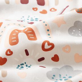 Popeline regenboog – lichtbeige, 