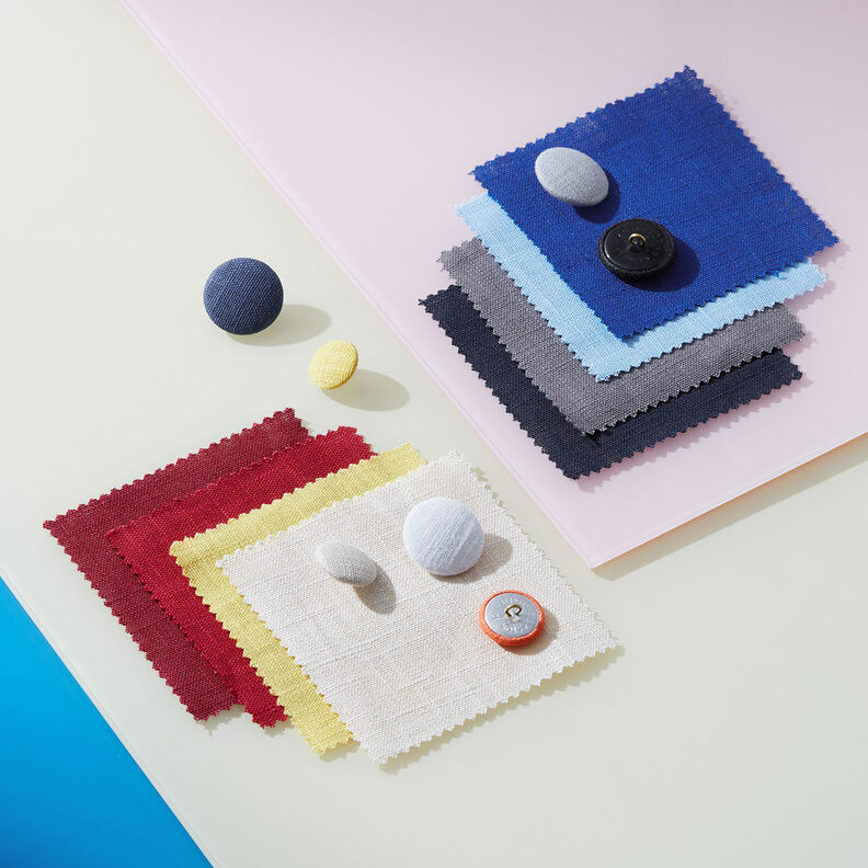 Beklede knoop, linnen medium – wit,  image number 2