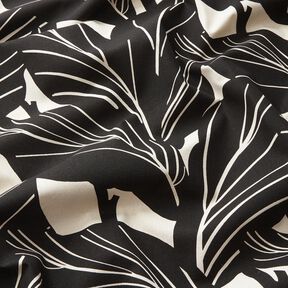 Decostof Panama elegante bladeren – zwart/natuur, 