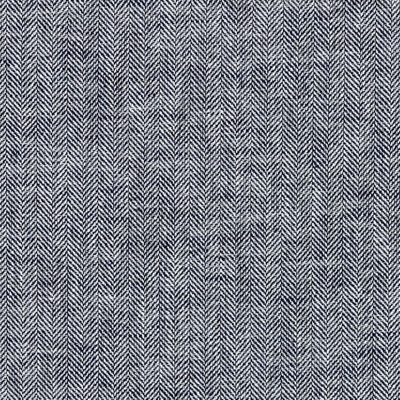 Linnen-katoenmix visgraat – nachtblauw,  image number 1