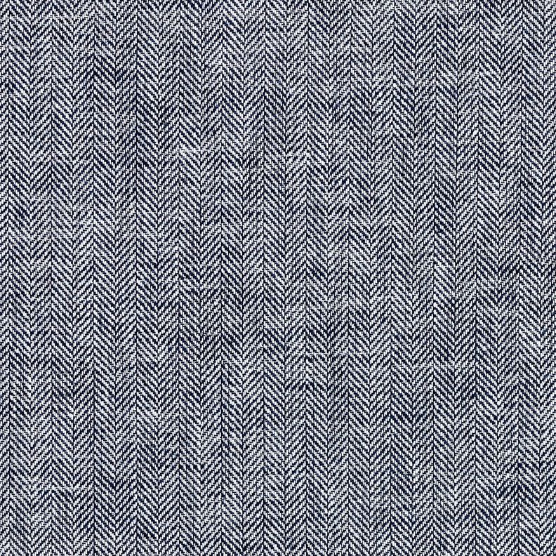 Linnen-katoenmix visgraat – nachtblauw, image number 1