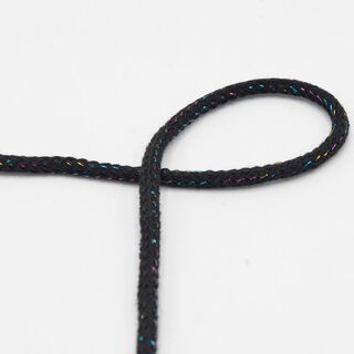 Katoenen koord Lurex [Ø 5 mm] – zwart, 