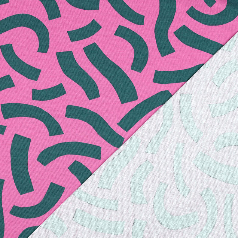 French Terry Playful | Nerida Hansen – pink/petroleum,  image number 4