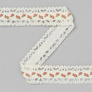 Kanten ripsband rozen [20 mm] - crème, 