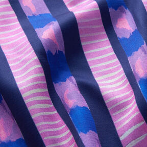 Katoensatijn strepen | Nerida Hansen – marineblauw/pink, 