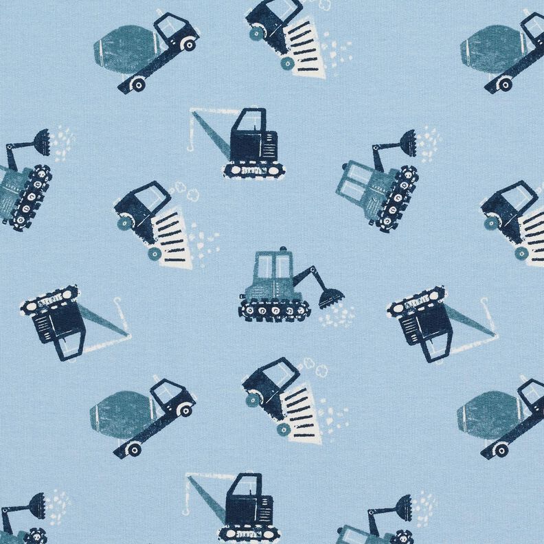 French Terry sommersweat Bouwplaats – lichtblauw,  image number 1