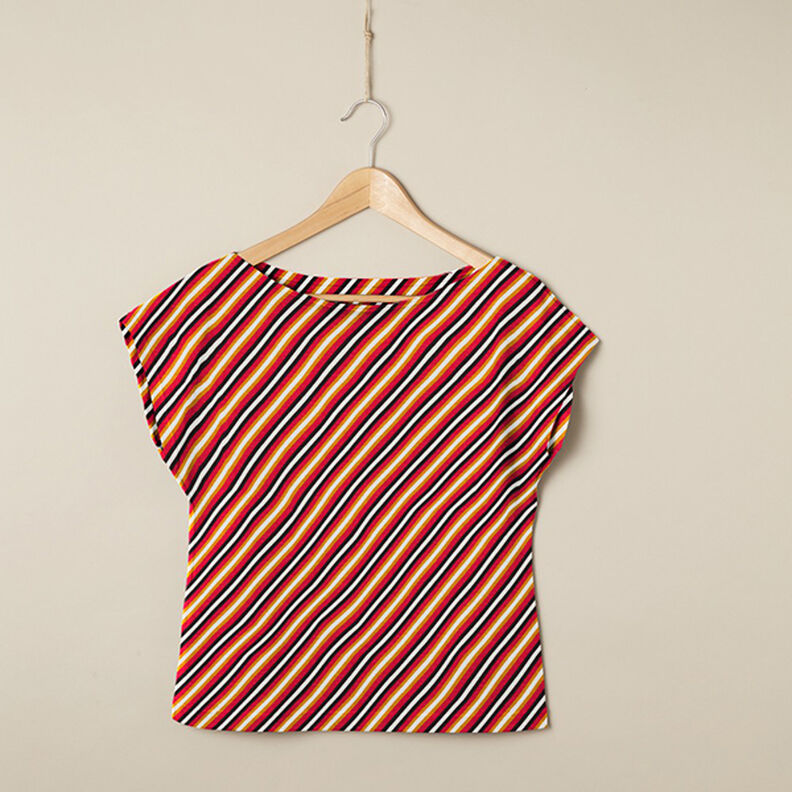 Viscosejersey diagonale strepen – wit, image number 5