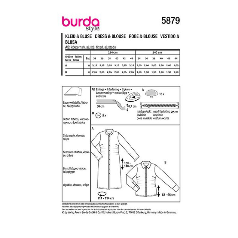 Jurk / Blouse | Burda 5879 | 34-44,  image number 9