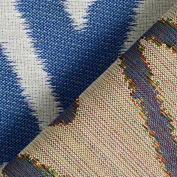 Outdoorstof jacquard Ikat patroon – blauw,  image number 4