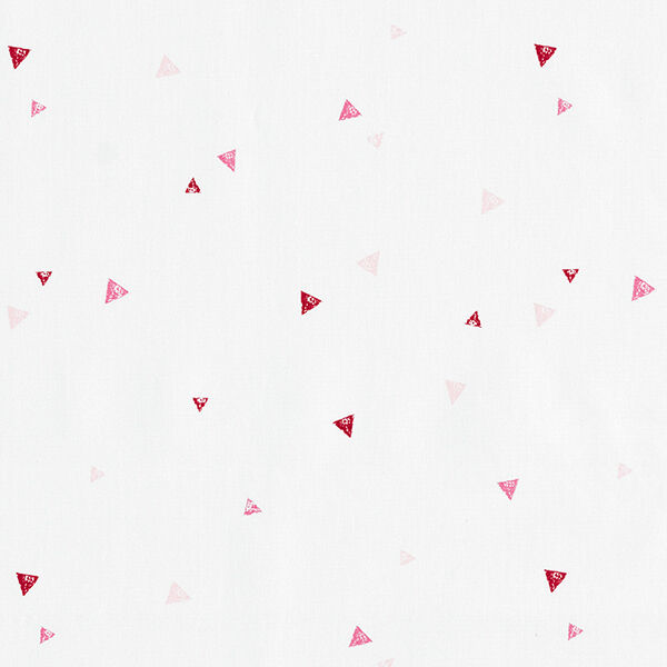 GOTS Katoenpopeline skribbel-look driehoeken | Tula – wit,  image number 1