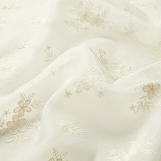 Organza bloemenborduursel – ecru, 