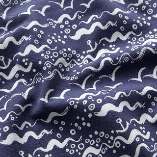 Katoenjersey Golfslag | STENZO – marineblauw/wit, 