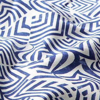 Meubelstof Grafisch – blauw/wit, 