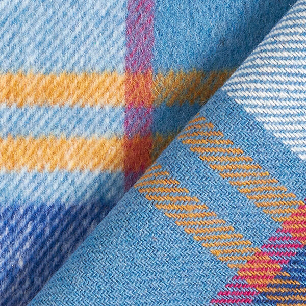 Mantelstof kleurrijke ruiten – indigo/jeansblauw, image number 4