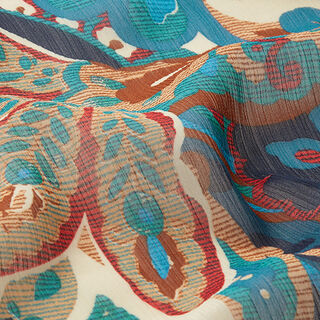 Crêpe chiffon Paisley – blauw, 
