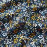 Katoenen stof Cretonne kleine bloesems – zonnegeel/marineblauw,  thumbnail number 2