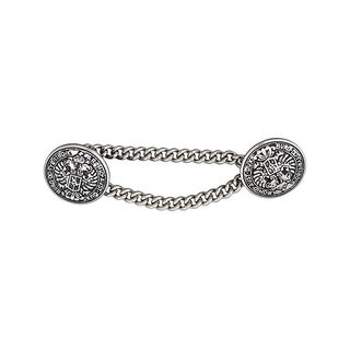 Metalen knopenset met ketting - zilver, 