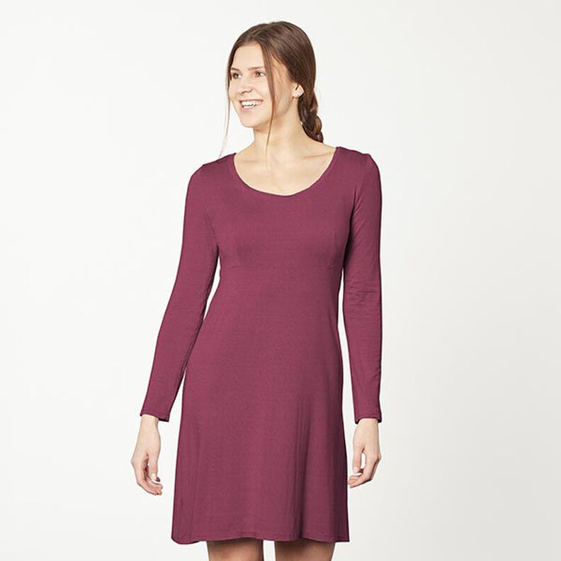Katoenjersey medium effen – bordeauxrood,  image number 6