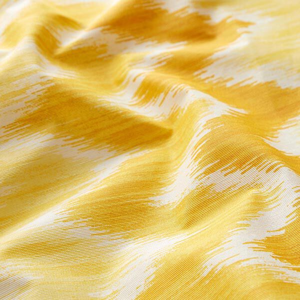 Gecoate katoen Ikatprint – geel/wit,  image number 2