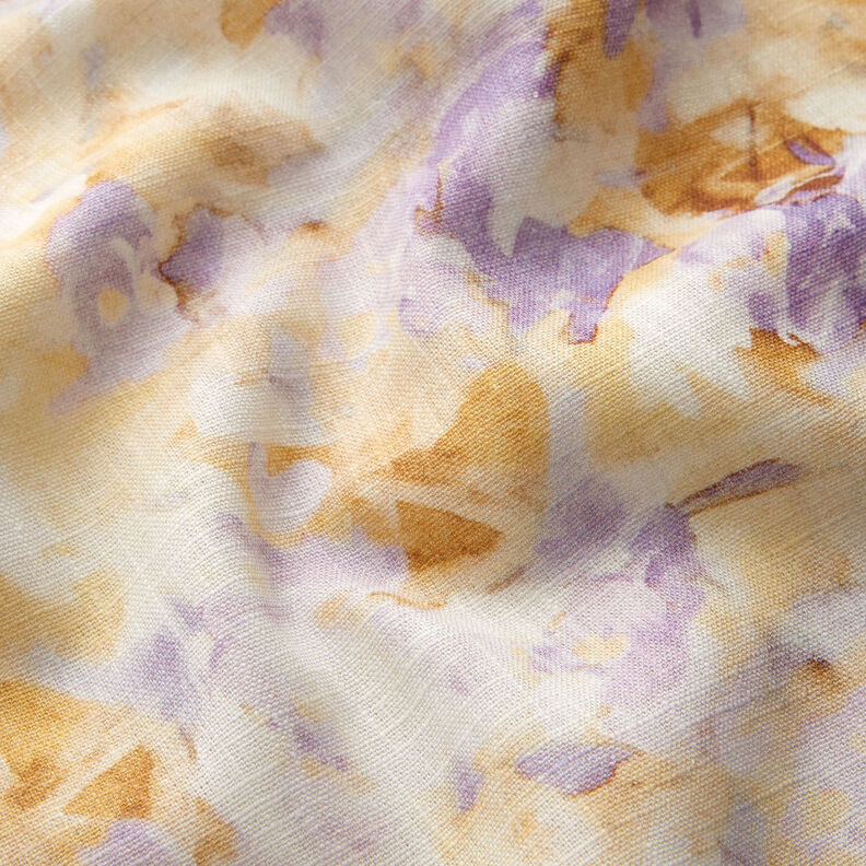 Linnen-katoen-mix batik – ivoor/lila,  image number 2